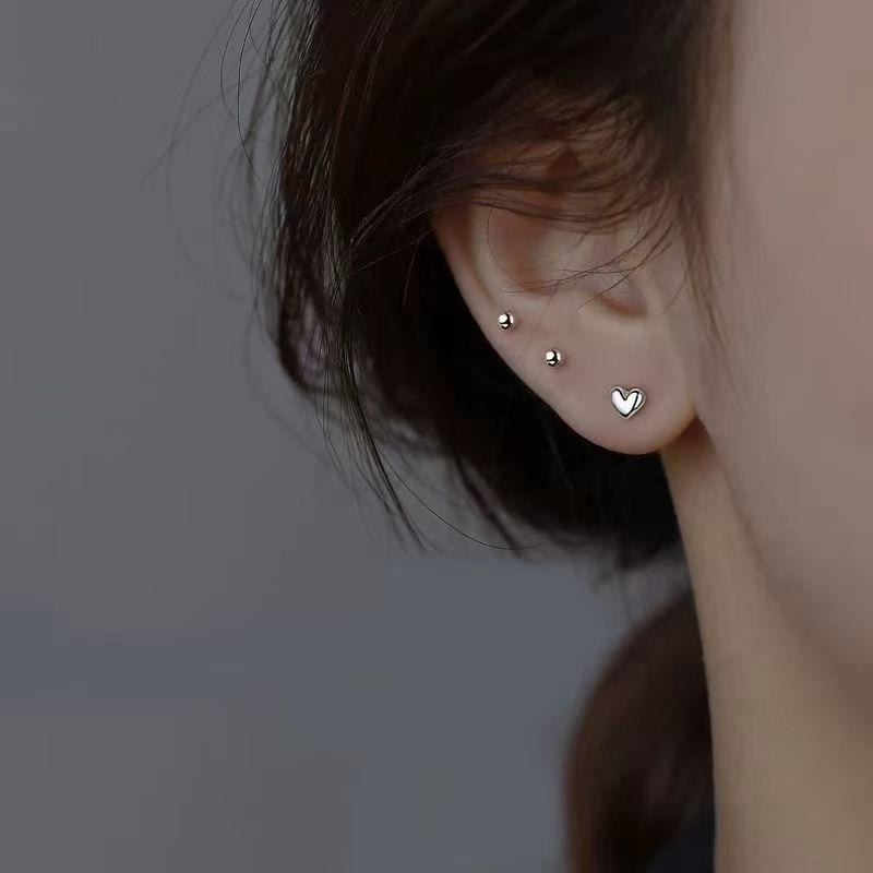 2024 New High-End S999 Sterling Silver Heart Earrings for Women