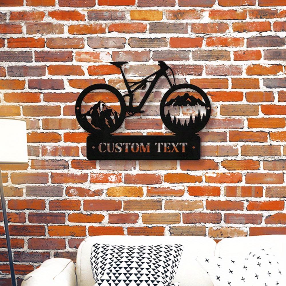 Bicycle Metal Wall Art Mountain Silhouette Home Decor Garden Rustic Design