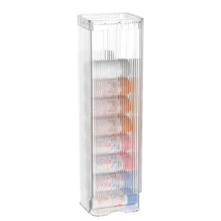 

Wall Hanging Sock Undergarment Sorter Box with Open Lid Underwear Organizer Case Easy Install Plastic Bag Container чистий