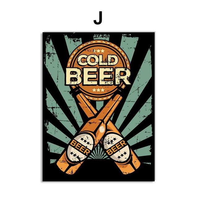 

Рамка из цельного дерева, постер с холодным пивом, винтажная настенная живопись на холсте, плакаты на скандинавскую тему и принты, настенные панно для гостиной, бара, ресторана, декора 15*20cm(with frame)