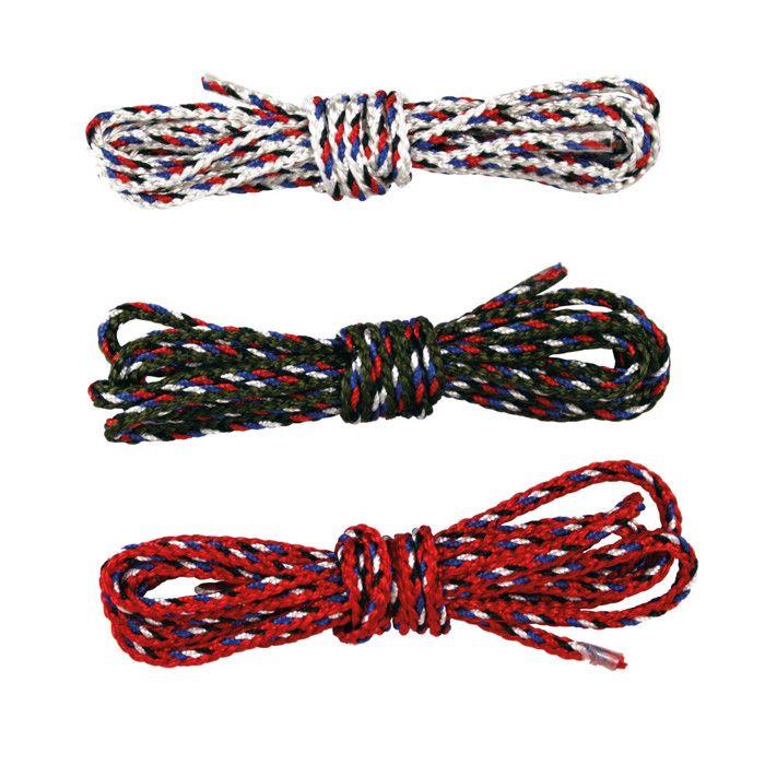 Cordelette type paracord Blanc rouge et noir 3 mm x 1 m 3 pièces