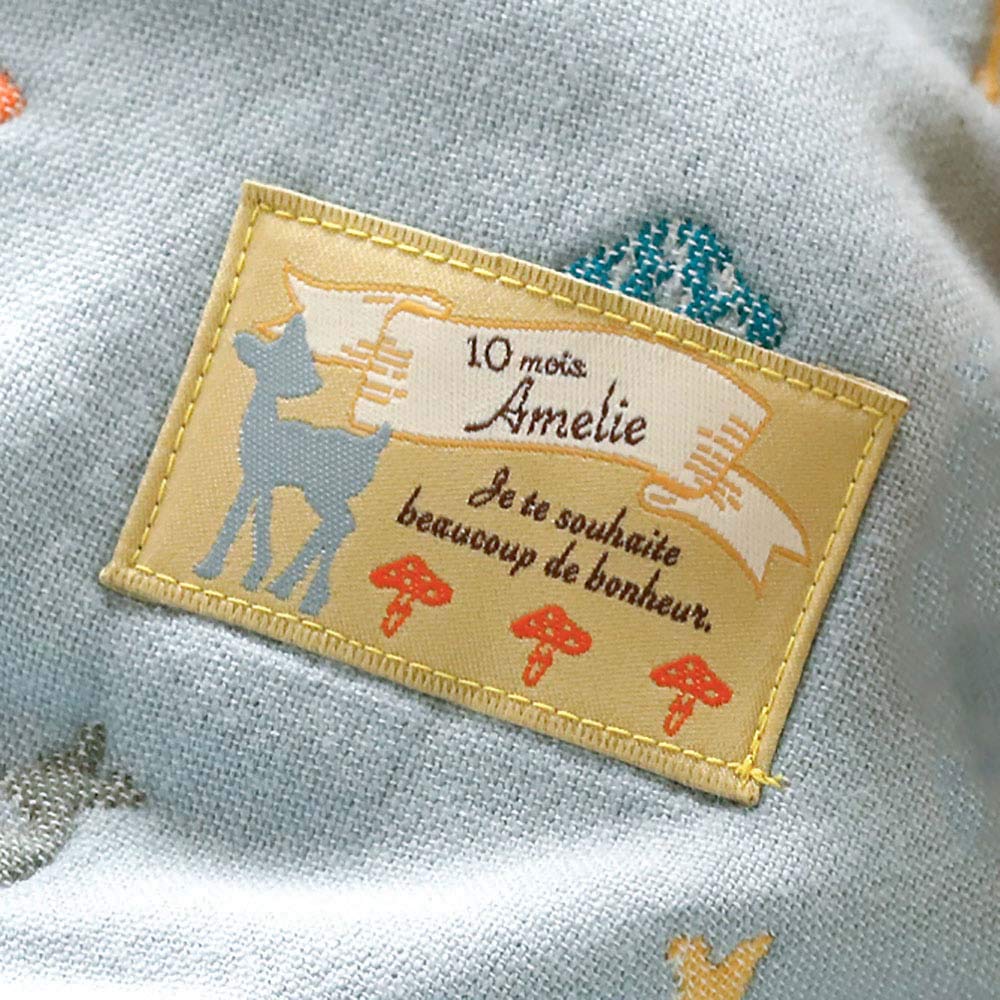 10mois Amelie Fluffy Gauze Blanket 21151010 Organic Cotton (6-Layer Gauze) (Mini Size) Blue-Green 100%