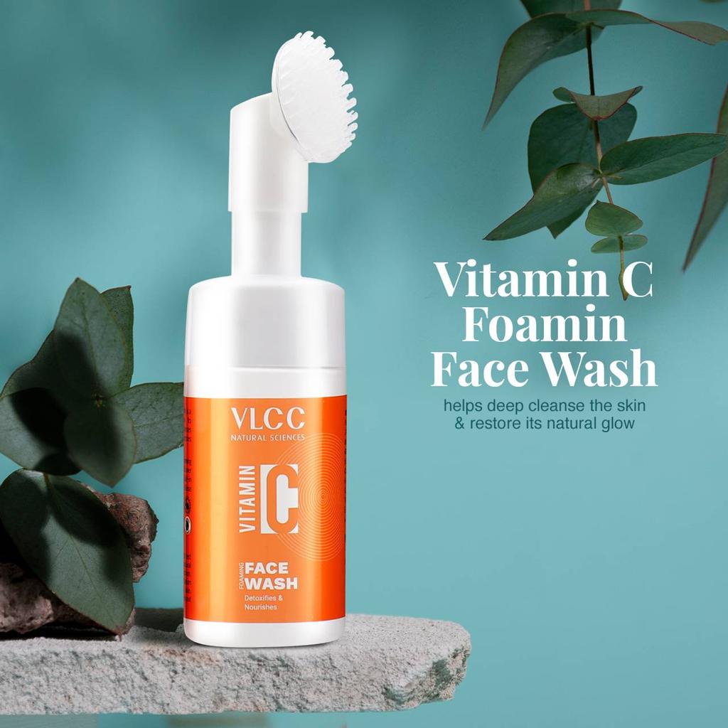 VLCC Vitamin C Foaming Face Wash 100 ml Brightening Deep Cleanse For Even Skin Tone And Daily Pore Care Cleansing