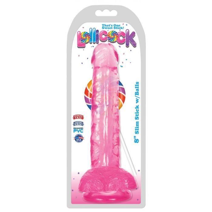 Lollicock - Gode avec boules 20 cm - Glace à la cerise