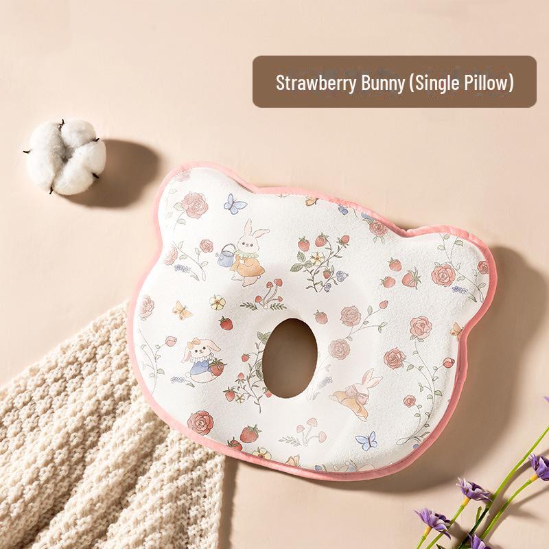 "Baby Memory Foam Pillow: Washable Silicone, 0-1 Years, Round Head Support"