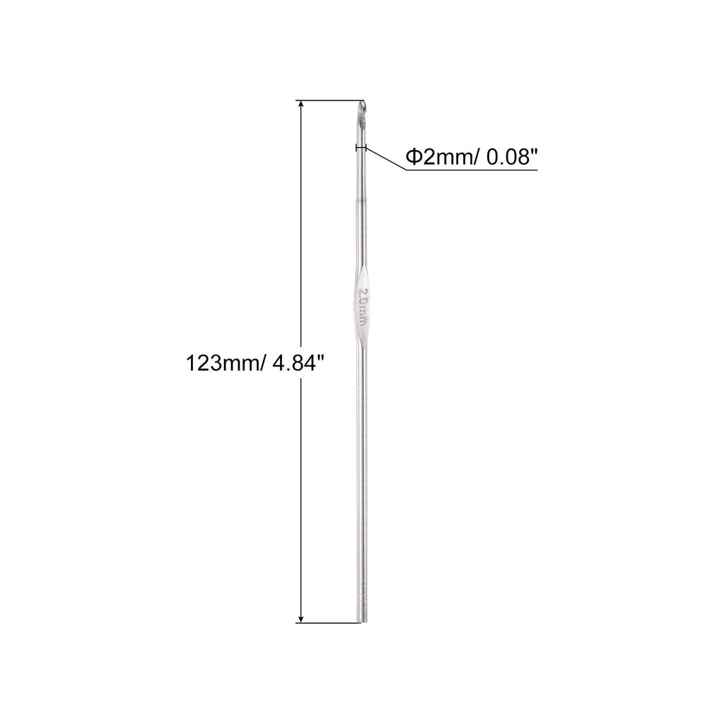 6pcs Stainless Steel Crochet Hook 0.5mm-3mm Knitting Needles for DIY Weave Sewing Tools Craft Yarn