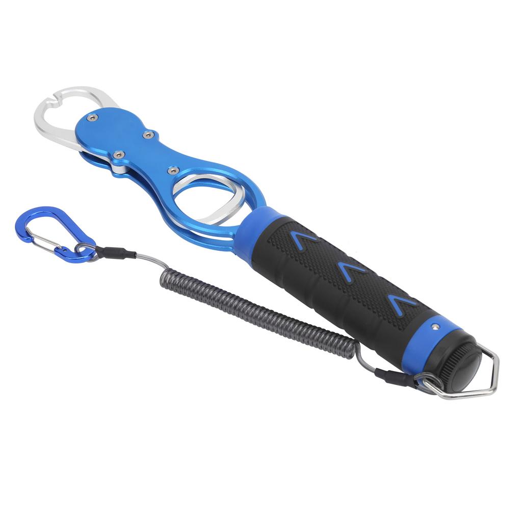 Aluminum Alloy Fish Controller with Scale Portable Weighing Fishing Lip Grip ToolBlue