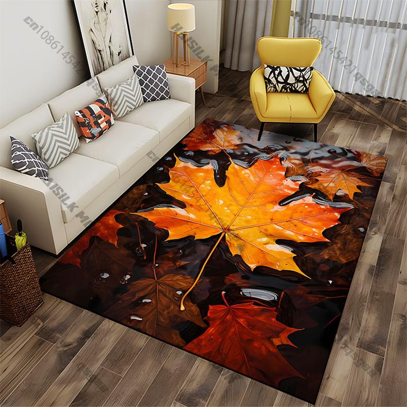 Autumn Leaf In Water Carpet Yoga Living Room Room Decor Children's Crawling Mat Doormat Area Rug Games Mat
