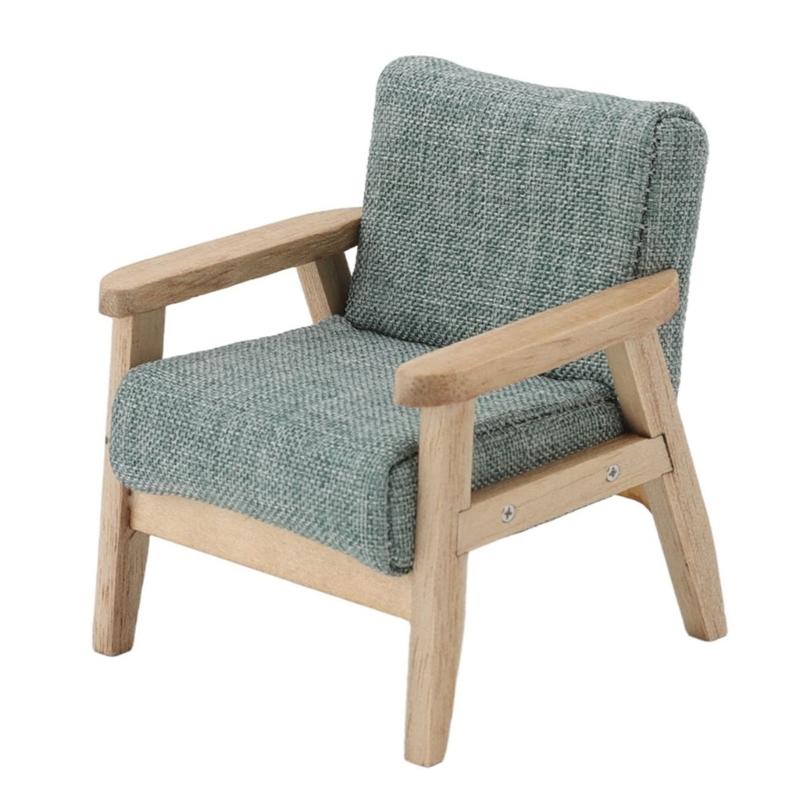 Bedroom Single Sofa Bright Armchair Miniature Furniture Model Doll Houses Couch Accessory Realistic Playset 1:12