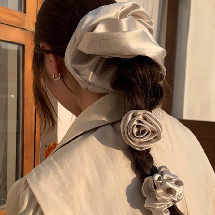 Princess Scrunchies Ribbon Hair Tie Silky Scrunchies Cute Rosettes Hair Holder