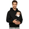 Baby Carrier Hoodie for Men Built-in Kangaroo Pouch Hooded Sweatshirt Large Front Pocket Pullover for Travel Outing