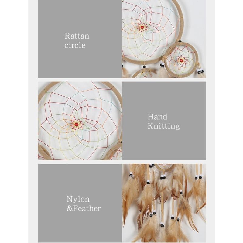 Dreamcatchers with Feather Decorations for Car Decors Wall Hangings Dreamcatchers Home Indian Windchimes Decors