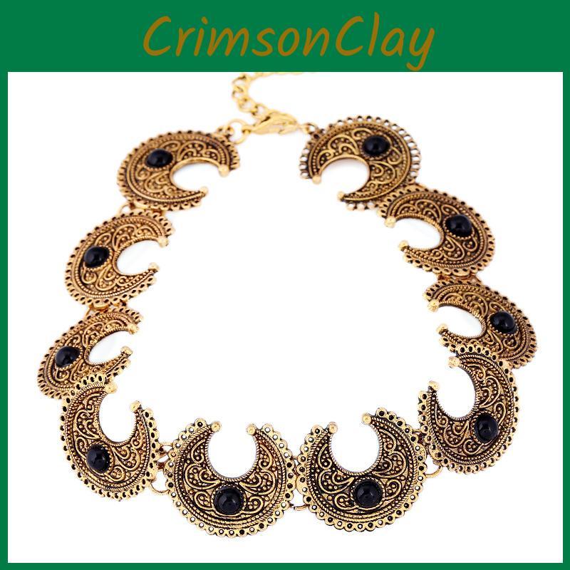 Bohemian Style Necklace Alloy Geometric Artificial Turquoise Jewelry For Casual And Gift Use