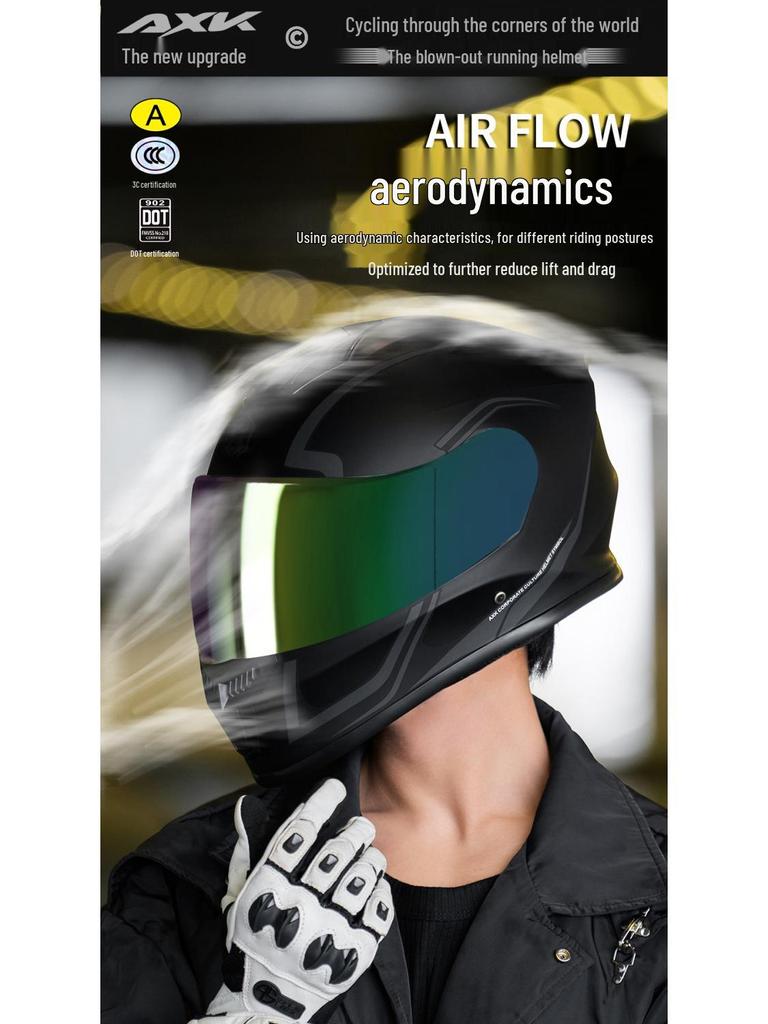 National Standard Certified Full Face Motorcycle Helmet - Four Seasons Universal, Warm, Anti-Fog