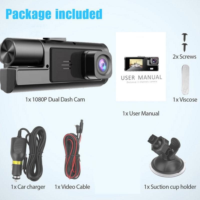 Front Parking Camera For Auto 1080P High-Definition Car Camera Double Lens Night Vision Truck Dashboard Camera High Definition