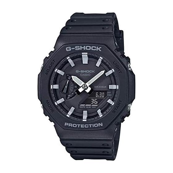 Casio G-Shock GA-2100-1A Аналогово-цифровые черные часы Мужские Neo Bright Carbon Core Guard [Параллельный импорт]