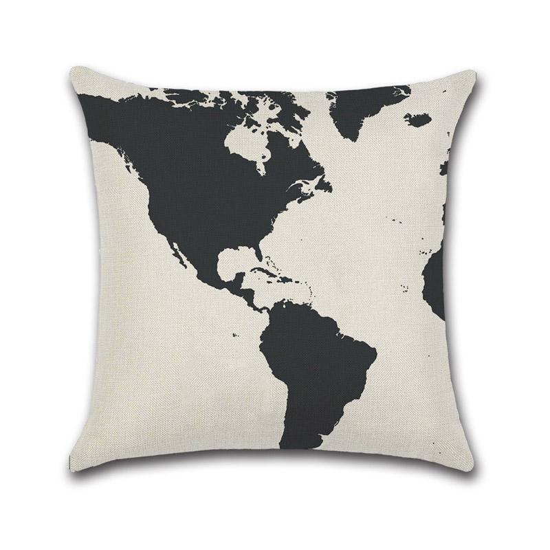 Sea Style Cushion Cover Ship World Map Anchor Linen Decorative Pillowcase For Car Sofa Pillow Case Funda De Almohada Zt167
