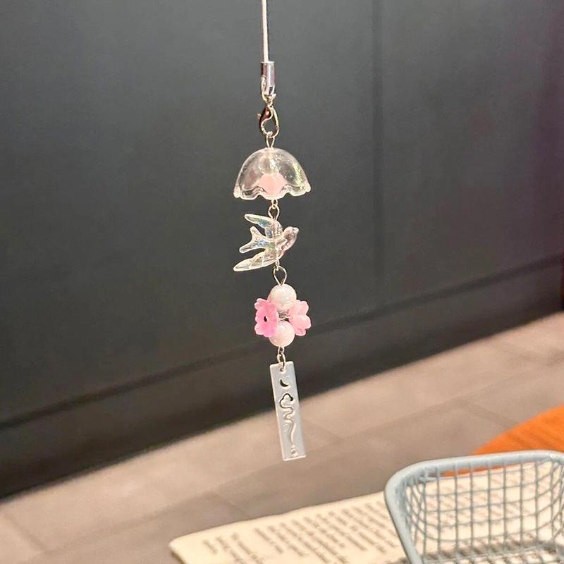Jellyfish Star Lucky Leaf Wind Chime Keychain & Phone Lanyard Pendant