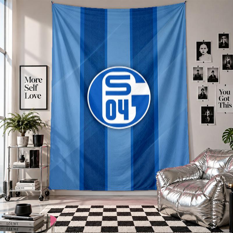 Schalke 04 Nástěnná tapisérie Domácí dekorace Závěsná látka na stěnu pro ložnici Obývací pokoj Pozadí