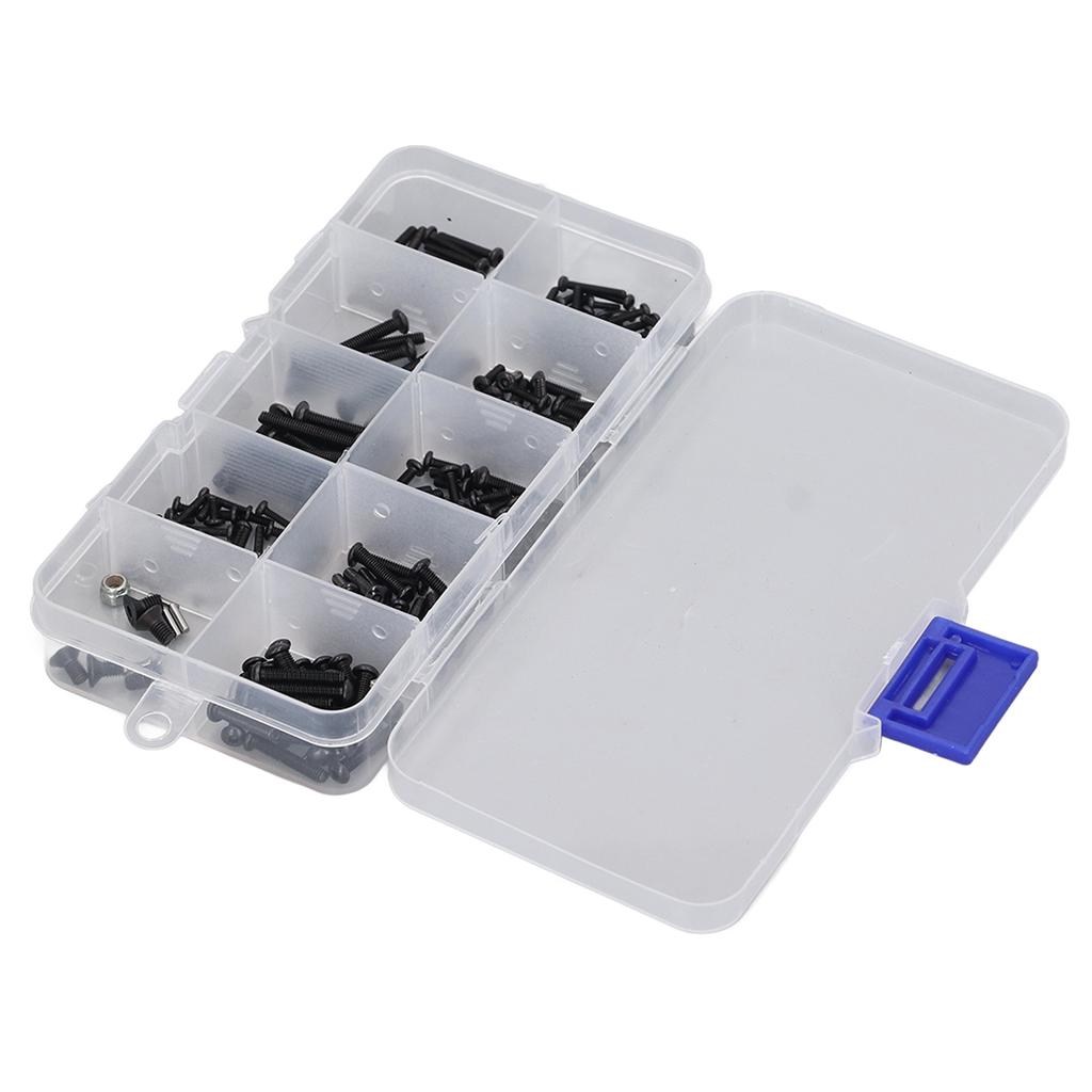 RC Screw Kit Iron Rust Proof Replacement Spare Parts RC Screw Box Set for Traxxas 1/18 Crawler