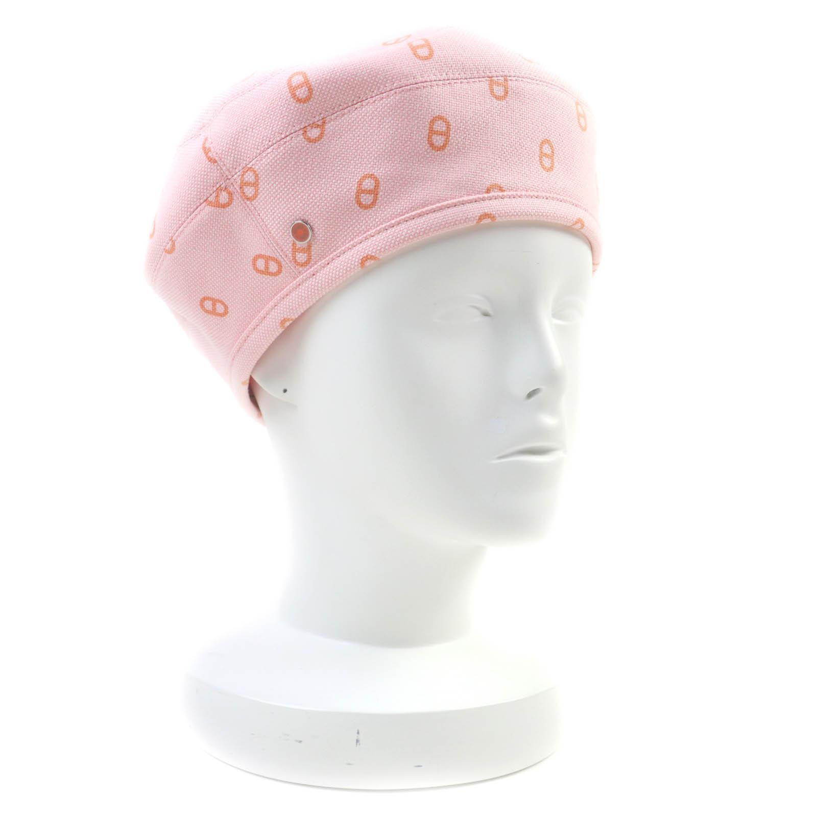 

Excellent HERMES beret Saint Honor pink cotton Women 56 Used