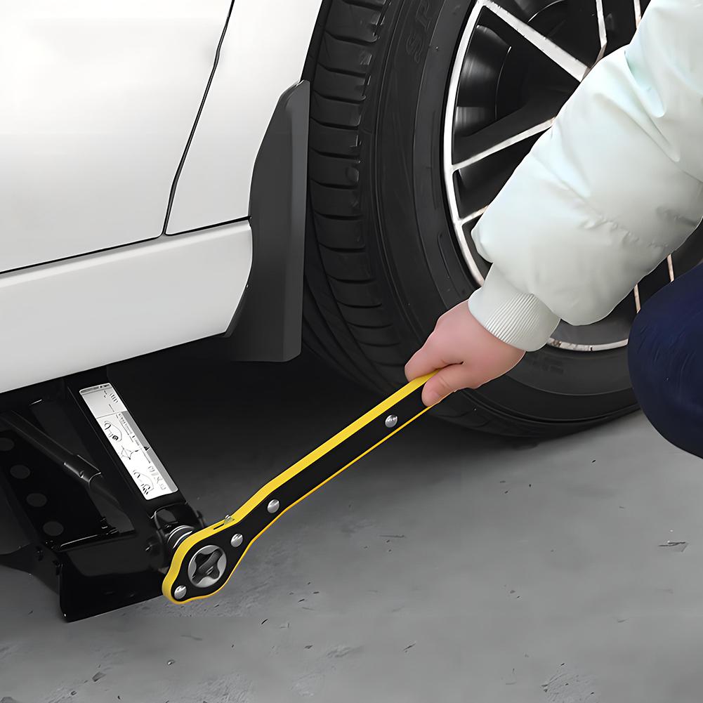 Car Jack Ratchet Wrench Scissor Jack Garage Tire Wheel Lug Wrench Handle Lug Wrench for Tire Jack for Small Cars SUVs Vans