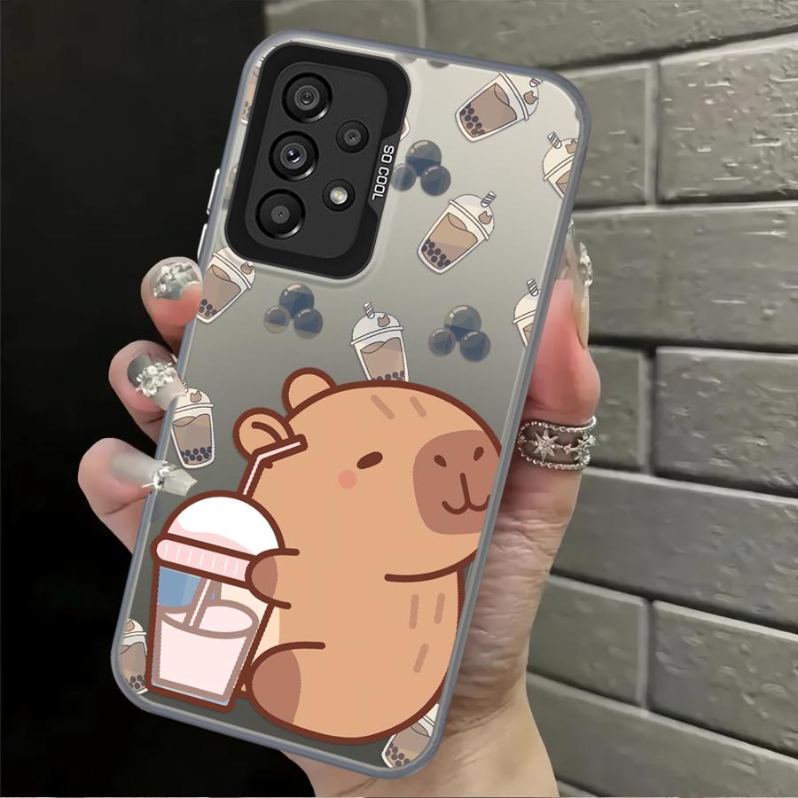 Cartoon Cute Capybara Back Phone Cover Case for Samsung Galaxy A04 A05 A06 A07 A50 A54 A03 A71 A10 A20 A56 A72 A51 A52
