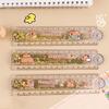 Multi-Function Drawing Tools Student Stationery Measuring Tools Cartoon Capybara Measuring Ruler Folding Ruler Drawing Ruler