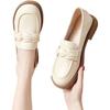 British Style Small Leather Shoes Women's 2025 Spring and Autumn New Round Head Low Heel Single Shoes One Pedal Loafers Show Feet Small Women's Shoes