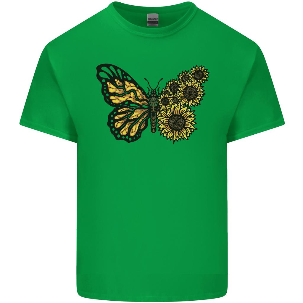 A Sunflower Butterfly Unisexs Light Cotton TShirt