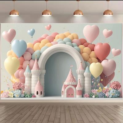 Fondo para fiesta de primer cumpleaños de bebé recién nacido, globos, niña, niño, baby shower, pastel aplastado, fotografía, decoración, estudio fotográfico