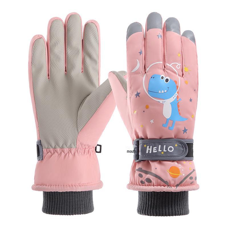 Children's Winter Touchscreen Ski & Cycling Gloves - Non-Slip, Warm, Thick Velvet, Cold-Proof Women's Design.