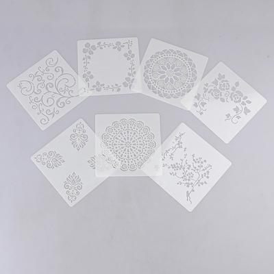 7 Adet El Sanatları Scrapbooking Kabartma Şablonu Kendin Yap Duvar Boyama Katman Şablonları