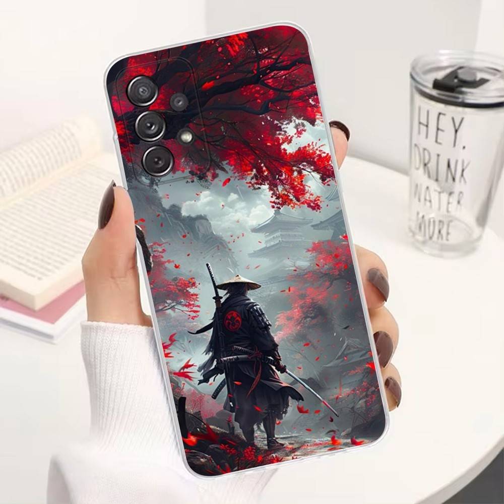 B-Bushido S-Samurai Phone Case For Samsung A30,71,51,S9,10,20,Ultra,FE,Lite, S22,23,21,PIus,Transparent, Silicone Case