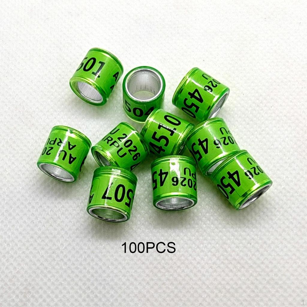 100 Pieces Pigeon Leg Rings Dove Poultry Supplies Reusable Identifying Bands Tags for