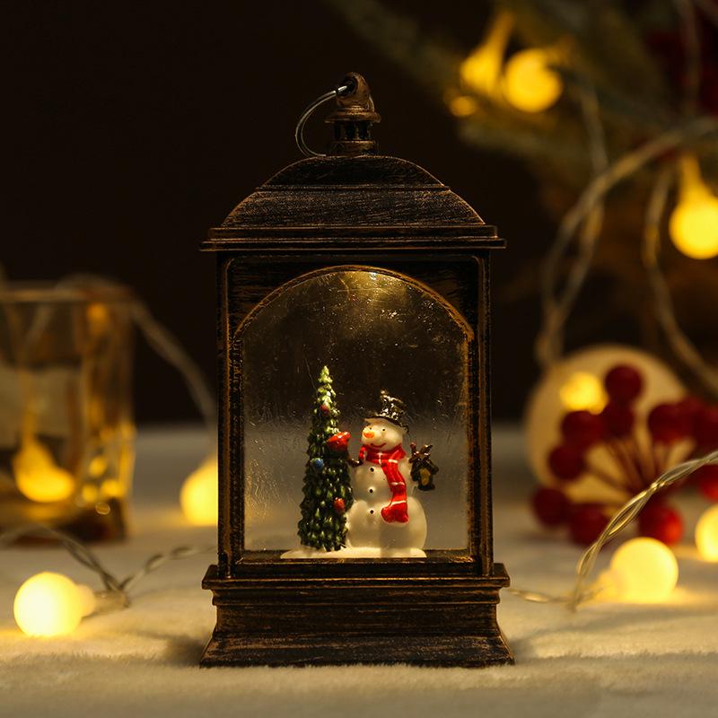 Light-Up Santa Claus Phone Booth Christmas Lantern Ornament
