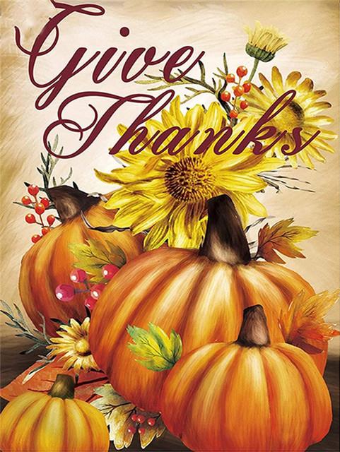 Full Diamond Embroidery Pumpkin Flower Painting Fruit Full Square Mosaic Thanksgiving Landscape Cross Stitch Handicraft