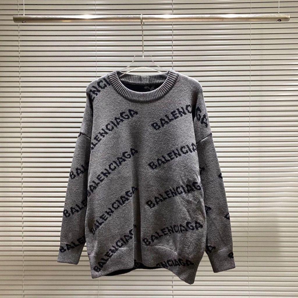 Unisex-Strickpullover mit Rundhalsausschnitt und Allover-Logo (Modelljahr 2025) – Lockere Passform, lässiger Stil