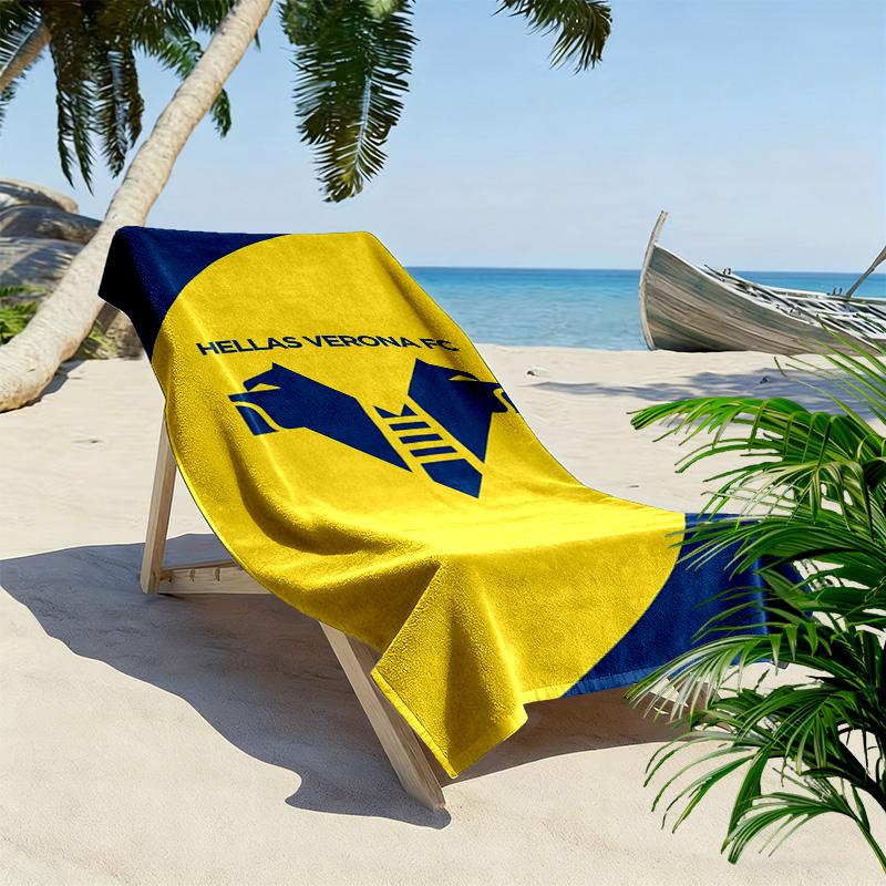 Asciugamano da Spiaggia Stampa Hellas Verona, Asciugamano Grande Morbido Asciugatura Rapida per Spiaggia Campeggio Nuoto