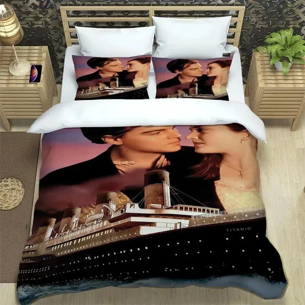 Luxury New 3D Print Movie Titanic Leonardo DiCaprio Bedding Set Duvet Cover Bed Set Quilt Cover Pillowcase Queen Size Boys Adult