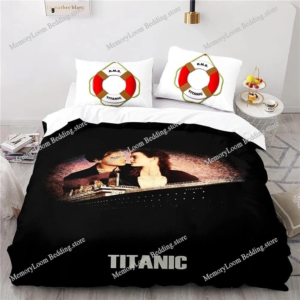 Movie Poster Cool Titanic Jack and Rose Bedding Set Single/Full/Queen Size 3D Print Duvet Cover Bedroom Decor Soft Set