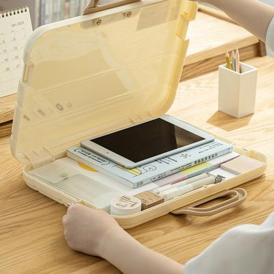 Pasta A4 com Alça de Travamento Caixa de Armazenamento de Arquivos Portátil Impermeável Material Escolar de Escritório Organizador de Documentos para Papel de Exame