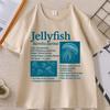 Unisexs Designer Cotton Tshirt with Jellyfish 90s Vintage Graphic Tshirts Unisex T Shirt for Clothes Short Sleeve Clothing