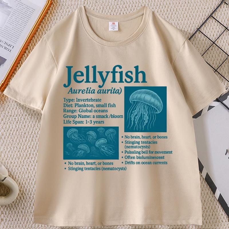 Unisexs Designer Cotton Tshirt with Jellyfish 90s Vintage Graphic Tshirts Unisex T Shirt for Clothes Short Sleeve Clothing