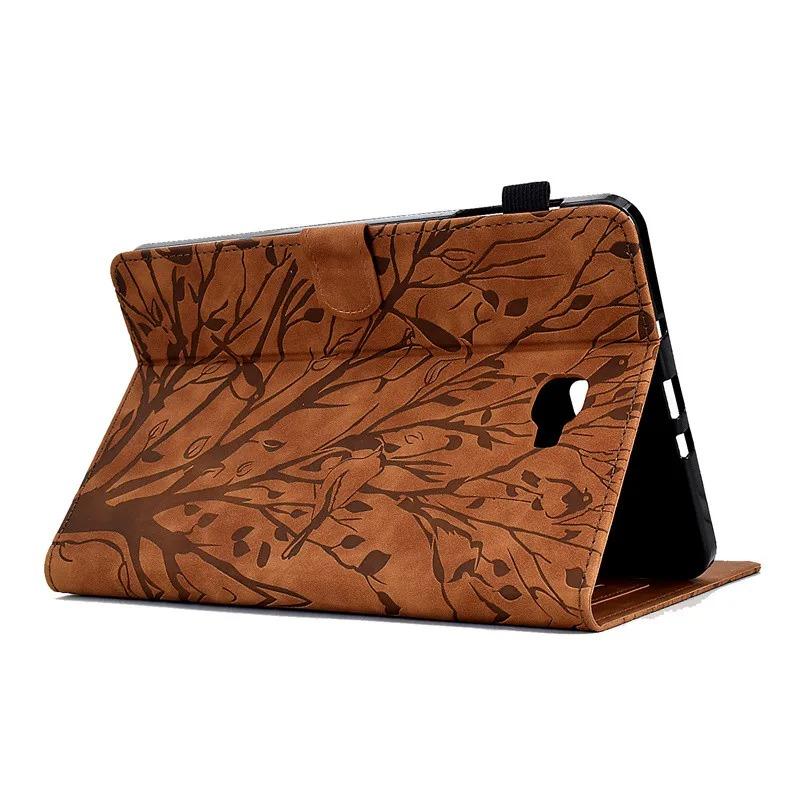 For Galaxy Tab A 2016 Tablet Cover 10.1 Inch SM-T580/T585 PU Leather Embossed Shockproof Funda For Samsung Tab A6 10.1 2016 Case
