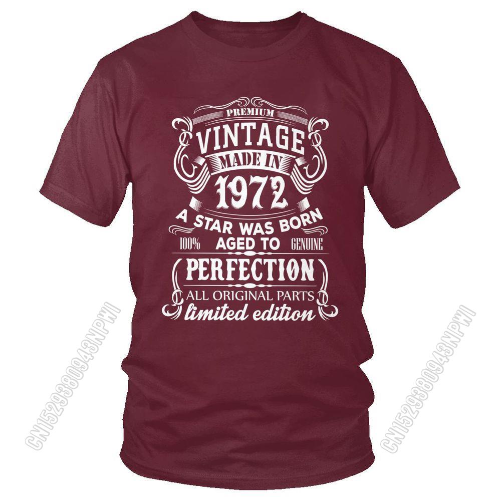 T-Shirt Men Short Sleeve T Shirt 100% Cotton Coupe Ample Idéal Comme Cadeau D'anniversaire Collection Été 1972 Custom Gift