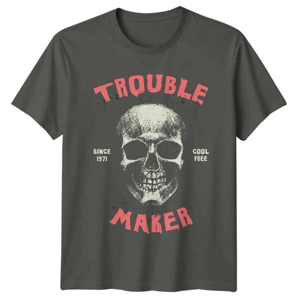 Trouble Maker Since 1971 Birthday Graphic Tee Unisexs TShirt Unisexs Top S