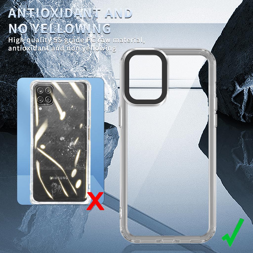 For Samsung Galaxy A12/M12 Case PC+TPU Anti-drop Phone Cover HD Clear