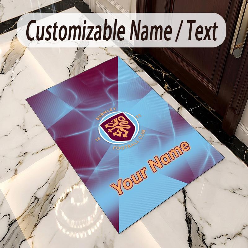 Crystal Velvet Rug Burnley Football Print Custom Name Text Floor Mat Home Decor