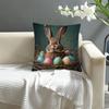 1pc Modern Easter Bunny Pillowcase, Made of Soft And Comfortable Polyester Short Plush Fabric, Single-Sided Print, Measuring 44.96*44.96 Cm, Machine W